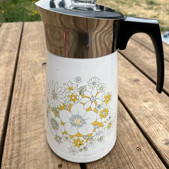 Corningware Purcolator Coffee Maker Floral Bouquet 1970's - Picture 14 of 14